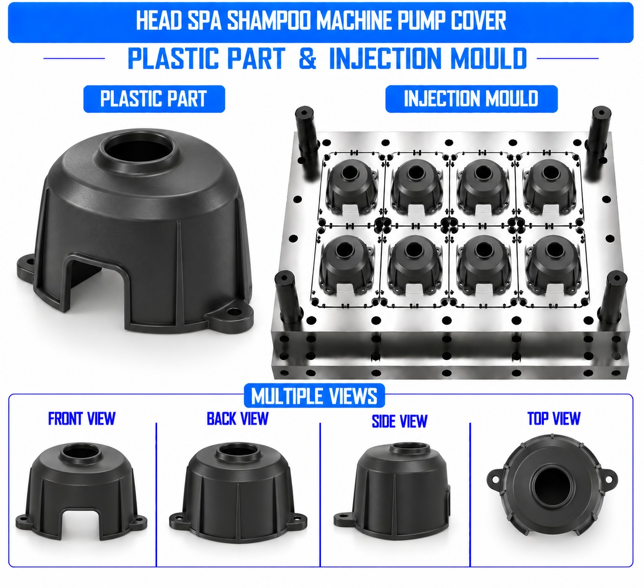 Head Spa Shampoo Machine Plastic Pump Cover Mould and Moulding Services